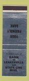 Matchbook Cover - Bank of Leakesville State Line MS