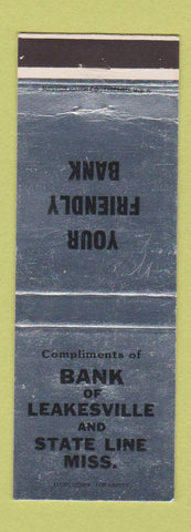 Matchbook Cover - Bank of Leakesville State Line MS