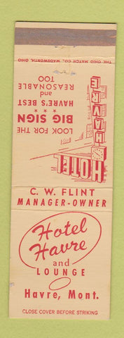 Matchbook Cover - Hotel Havre MT WEAR