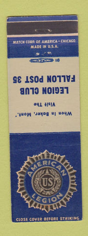 Matchbook Cover - American Legion Fallon Baker MT