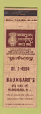 Matchbook Cover - Baumgart's Hackensack NJ restaurant WORN