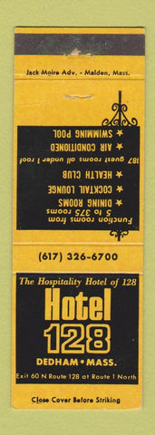 Matchbook Cover - Hotel 128 Dedham MA