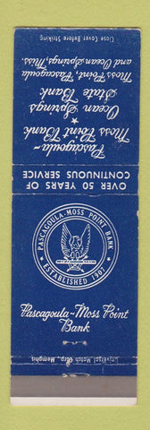 Matchbook Cover - Pascagoula Moss Point Bank Ocean Springs MS