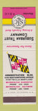 Matchbook Cover - Suburban Trust Company Hyattsville MD