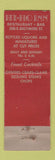 Matchbook Cover - Hi Ho Inn Baltimore MD lobster feature WORN