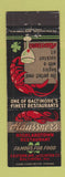 Matchbook Cover - Haussner's Baltimore MD lobster WORN