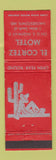 Matchbook Cover - El Cortez Motel Hagerstown MD WEAR
