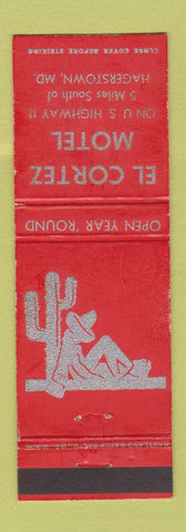 Matchbook Cover - El Cortez Motel Hagerstown MD WEAR