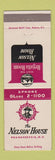 Matchbook Cover - Nelson House Poughkeepsie NY
