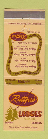 Matchbook Cover - Ruttger's Lodges Deerwood Bemidji Brainerd Pequot Lakes MN