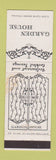 Matchbook Cover - Garden House Restaurant Baltimore MD WORN