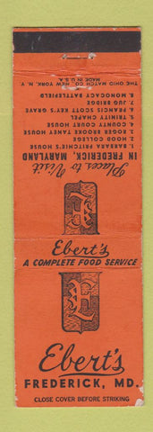 Matchbook Cover - Ebert's Restaurant Frederick MD WEAR