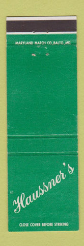 Matchbook Cover - Haussner's Baltimore MD restaurant