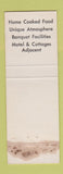 Matchbook Cover - Cozy Restaurant Thurmont MD WORN