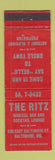 Matchbook Cover - The Ritz Musical Bar Baltimore MD