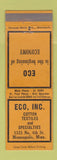 Matchbook Cover - Eco Cotton Textiles Minneapolis MN
