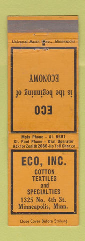 Matchbook Cover - Eco Cotton Textiles Minneapolis MN