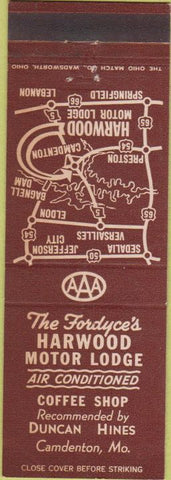 Matchbook Cover - Harwood Motor Lodge Camdenton MO