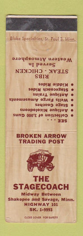 Matchbook Cover - The Stagecoach Savage Shakopee MN