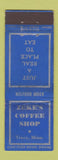 Matchbook Cover - Zeke's Coffee Shop Tracy MN WORN