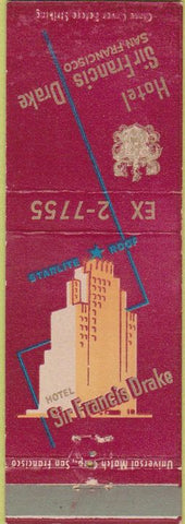 Matchbook Cover - Sir Francis Drake Hotel San Francisco CA