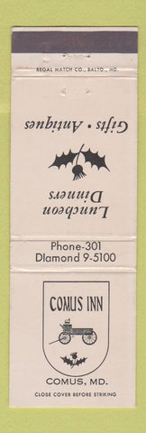 Matchbook Cover - Comus Inn MD