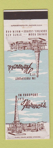 Matchbook Cover - Florence's Restaurant Freeport IL