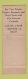 Matchbook Cover - Danny's Restaurant Beloit WI