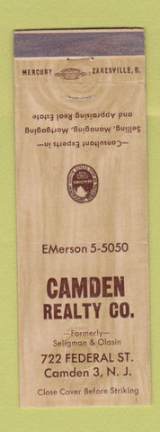 Matchbook Cover - Camden Real Estate NJ