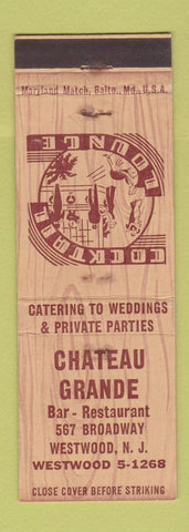 Matchbook Cover - Ghateau Grande Westwood NJ