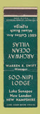 Matchbook Cover - Archway Ocean Villas Miami Beach FL New London NH WEAR