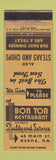 Matchbook Cover - Bon Ton Restaurant Keene NH WORN
