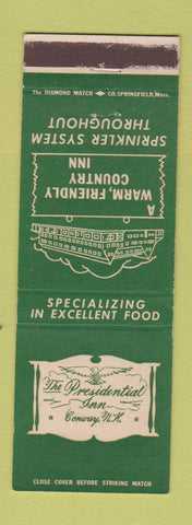 Matchbook Cover - Presidential Inn Conway NH