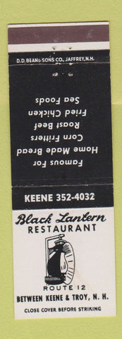Matchbook Cover - Black Lantern Restaurant between Keene Troy NH