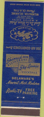 Matchbook Cover - Land De La Warr Hotel Wilmington DE