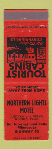 Matchbook Cover - Northern Lights Motel South International Falls MN