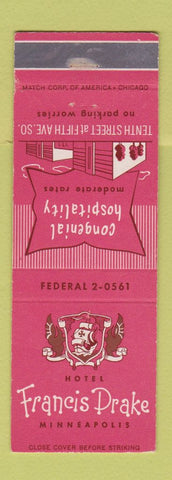 Matchbook Cover - Hotel Francis Drake Minneapolis MN