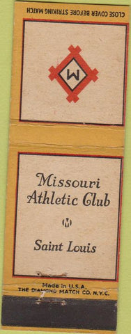 Matchbook Cover - Missouri Athletic Club Saint Louis MO 30s
