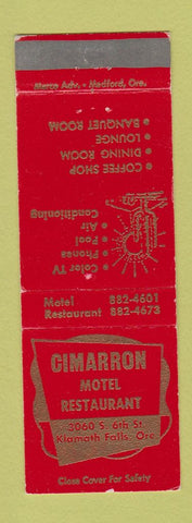 Matchbook Cover - Cimarron Motel Restaurant Klamath Falls OR