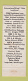 Matchbook Cover - International King's Table Restaurant Corvallis OR WORN