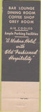 Matchbook Cover - Hotel Cadillac Rochester NY