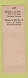Matchbook Cover - Deane's Broiler Portland OR WEAR