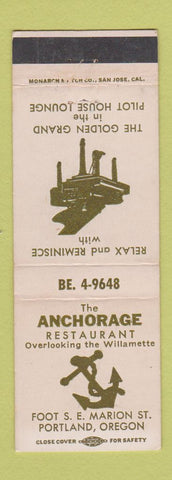 Matchbook Cover - Anchorage Restaurant Portland OR