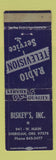 Matchbook Cover - Biskey's Radio TV Service Sheridan OR