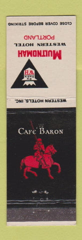 Matchbook Cover - Multnomah Hotel Portland OR Cafe Baron