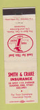 Matchbook Cover - Smith and Crane Insurance Eugene OR