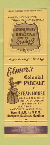 Matchbook Cover - Elmer's Pancake Steak House Portland OR WEAR