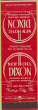 Matchbook Cover - New Hotel Dixon Kansas City MO