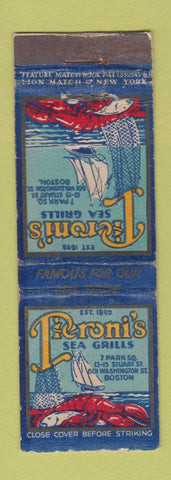 Matchbook Cover - Pieroni's Sea Grills Boston MA feature WEAR