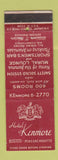 Matchbook Cover - Hotel Kenmore Boston MA